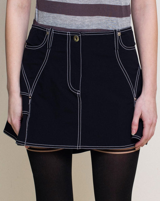 Black Ruffle Mini Skirt