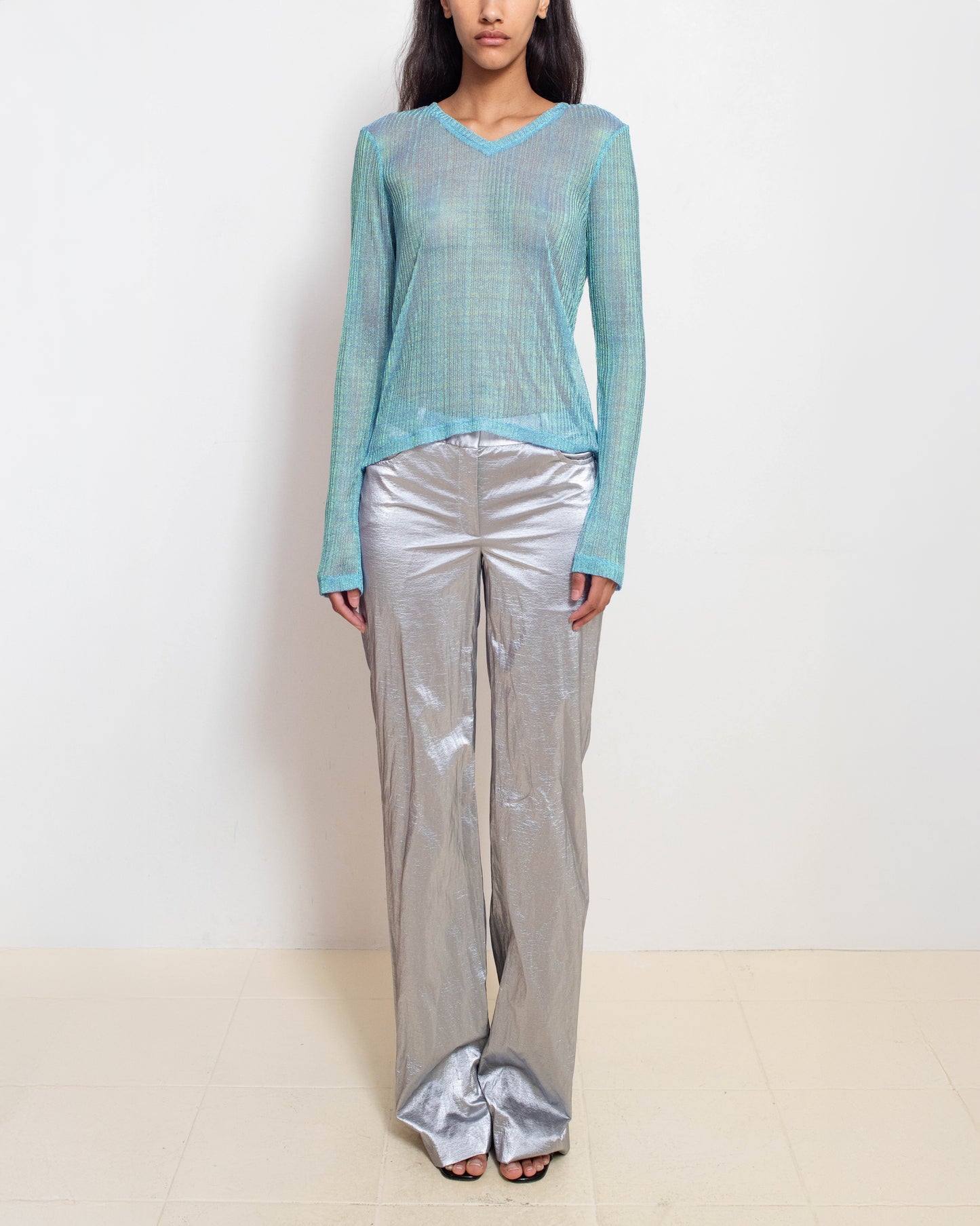 Aquamarine V-neck Top