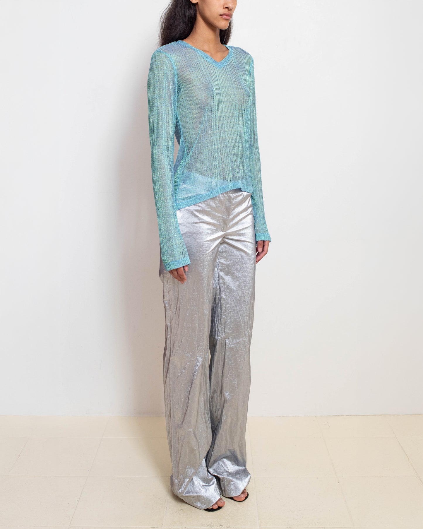 Aquamarine V-neck Top