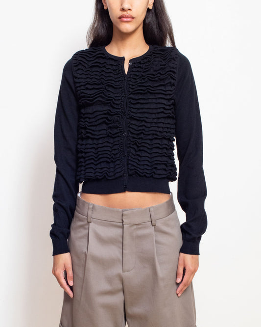 Button-Up Cardigan in Nero