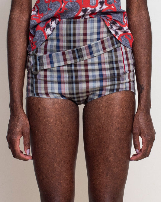 Plaid Sedgwick Belted Tap Short