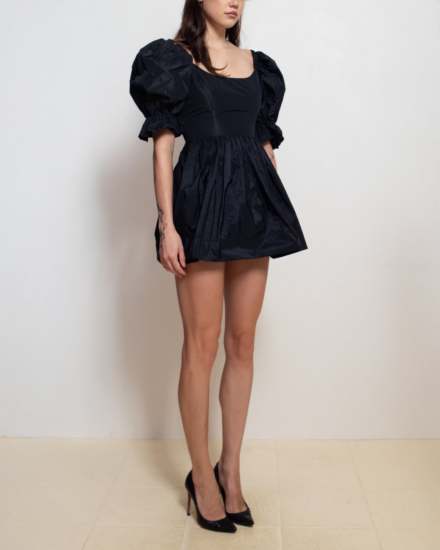 Zepherina Party Dress in Black Silk