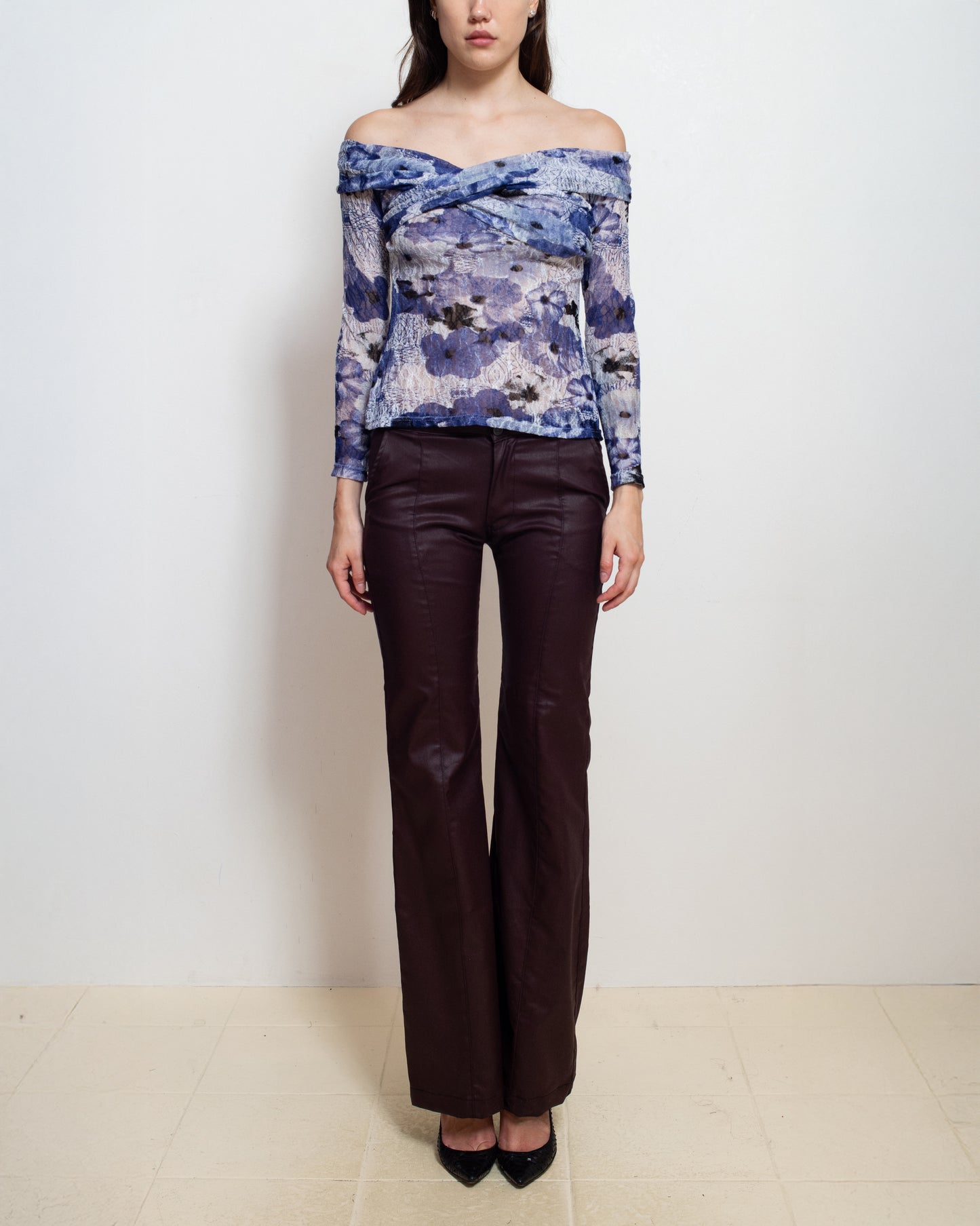 Waxy Bootcut Pant Burgundy