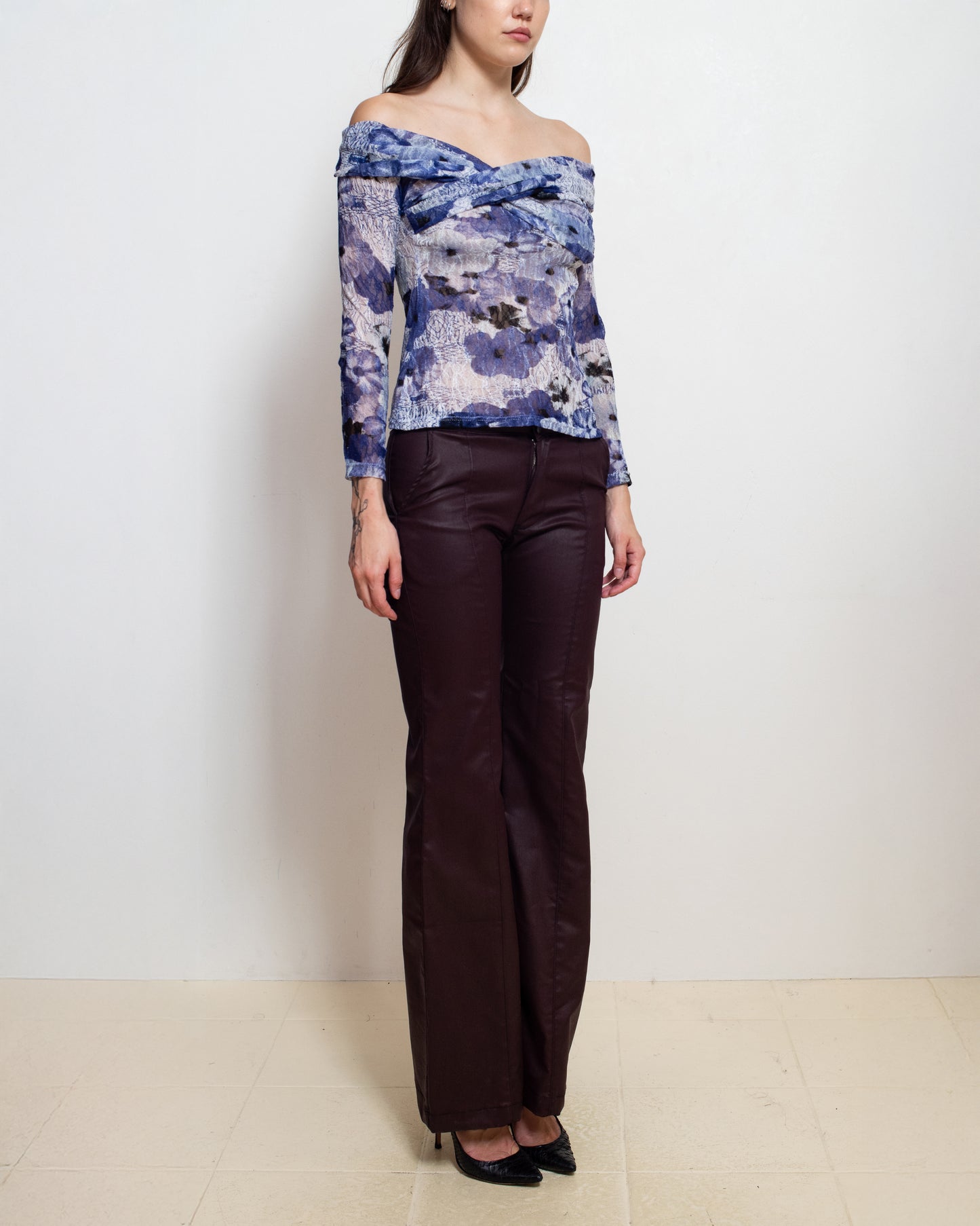 Waxy Bootcut Pant Burgundy