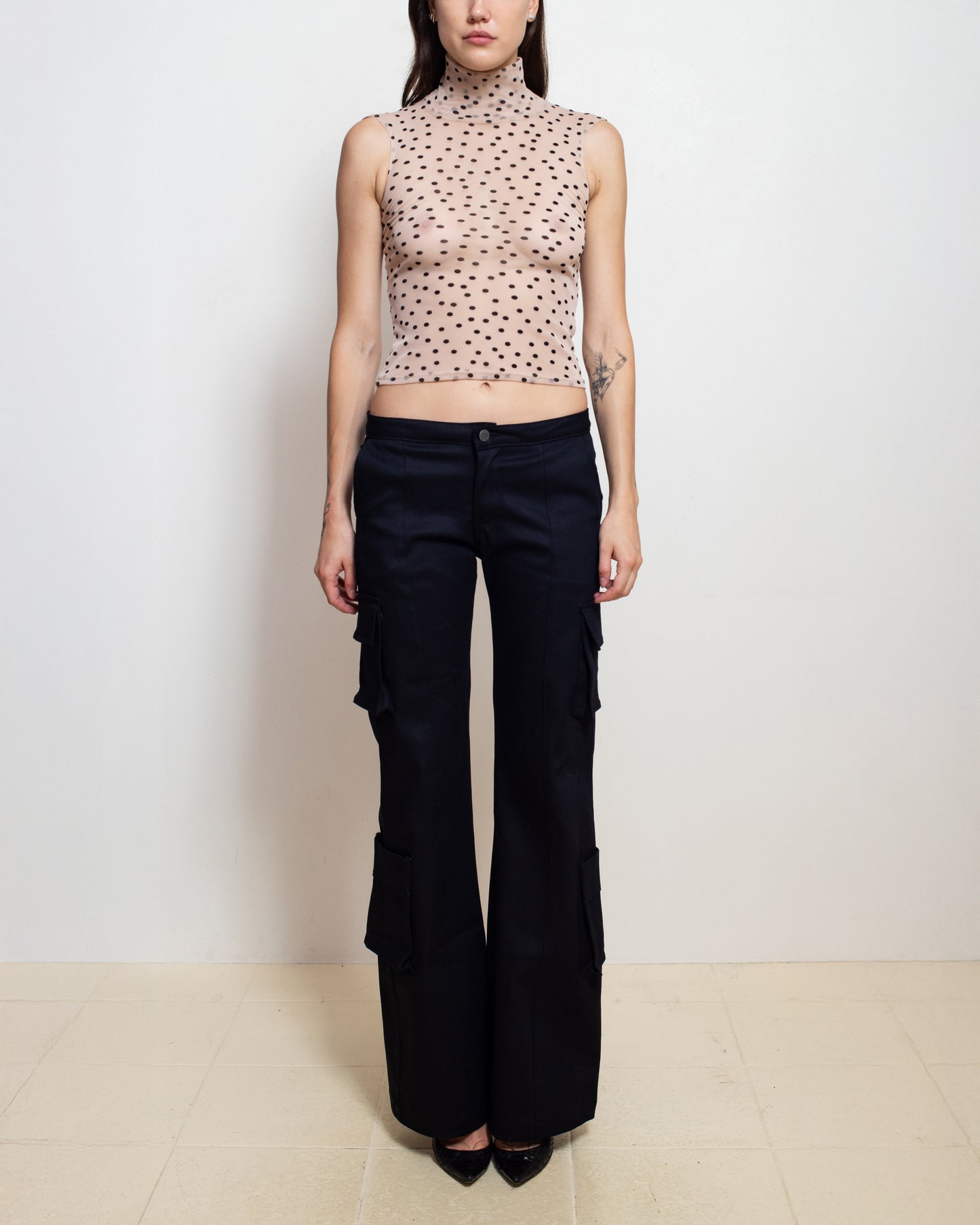 Bootcut Cargo Pant in Black