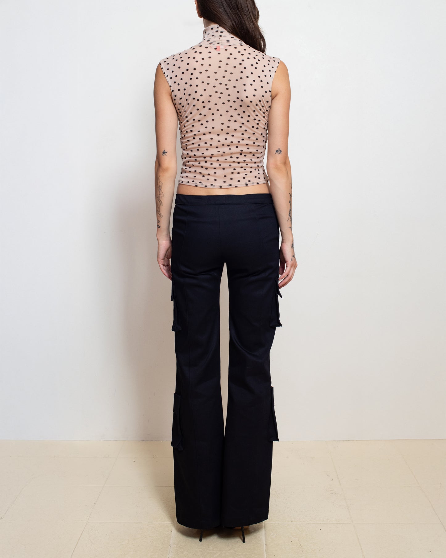 Bootcut Cargo Pant in Black