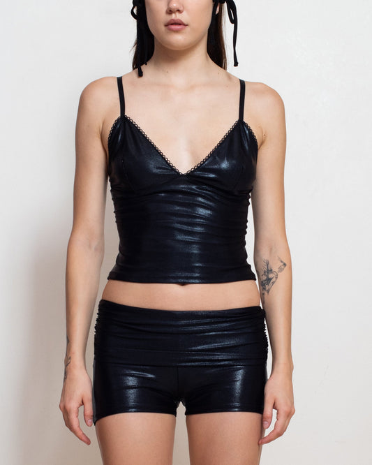 Mia Top in Black Metallic