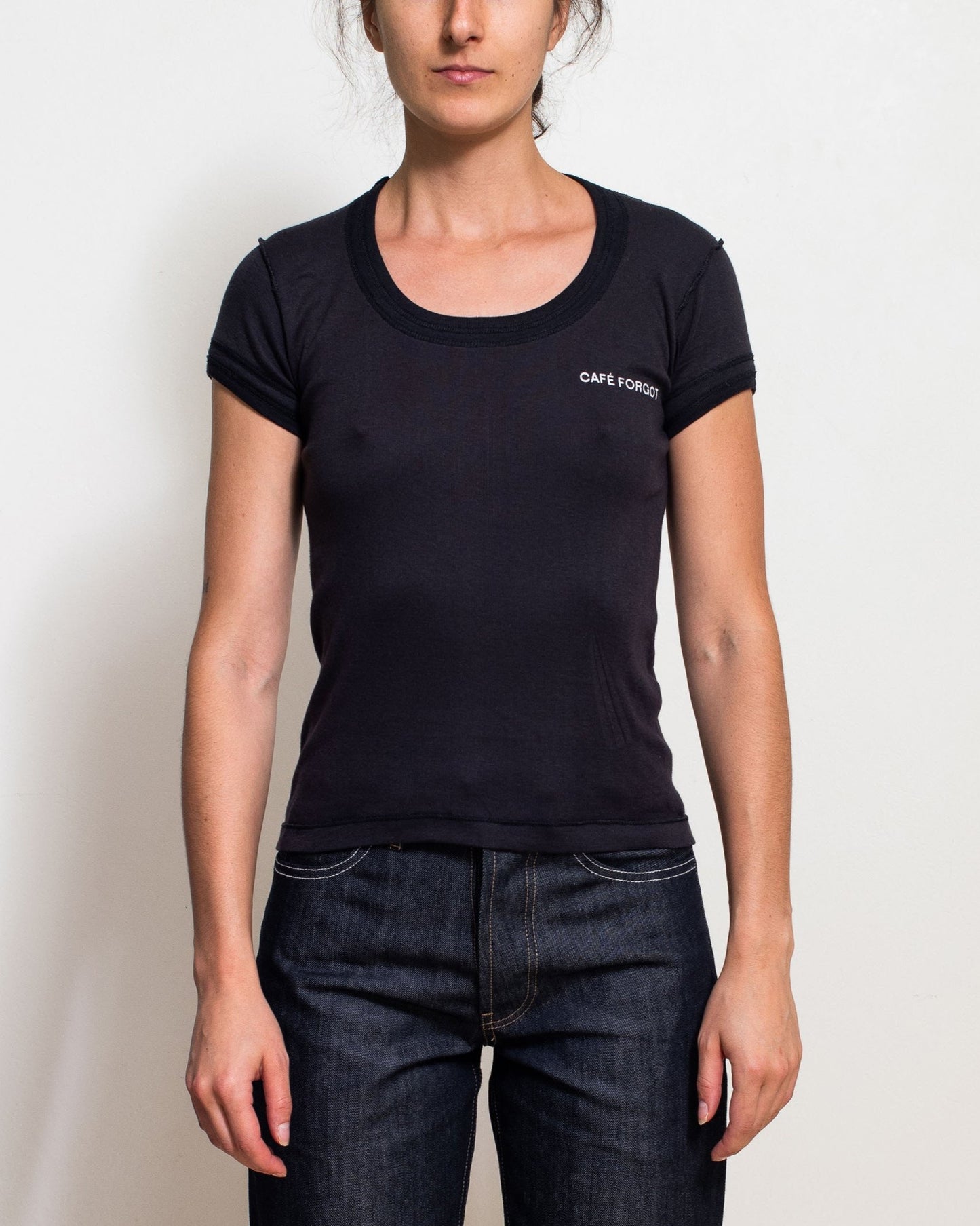 CF Black Scoop Neck Baby Tee