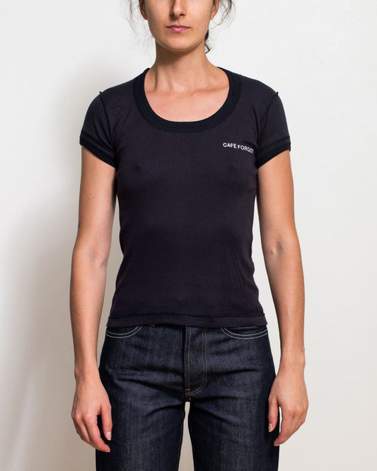 CF Black Scoop Neck Baby Tee