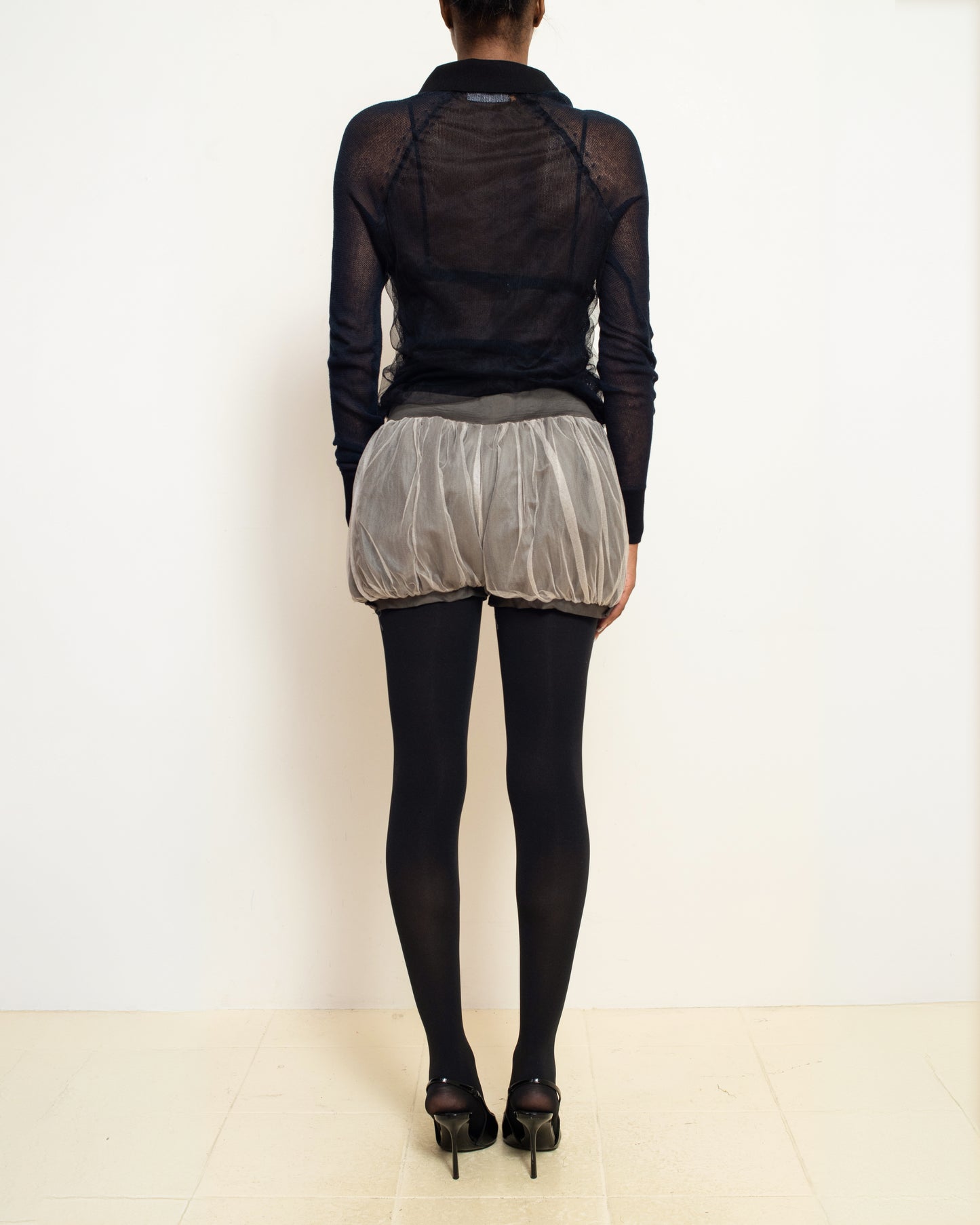 Pietra Brown Bubble Tulle Shorts