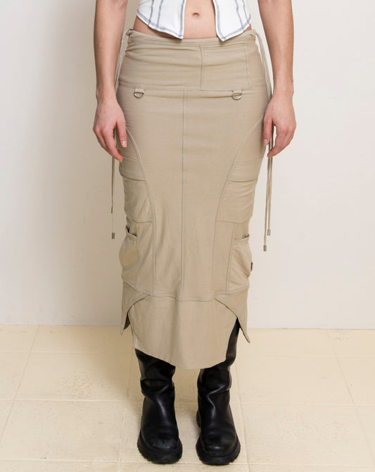 Khaki Byte Maxi Skirt