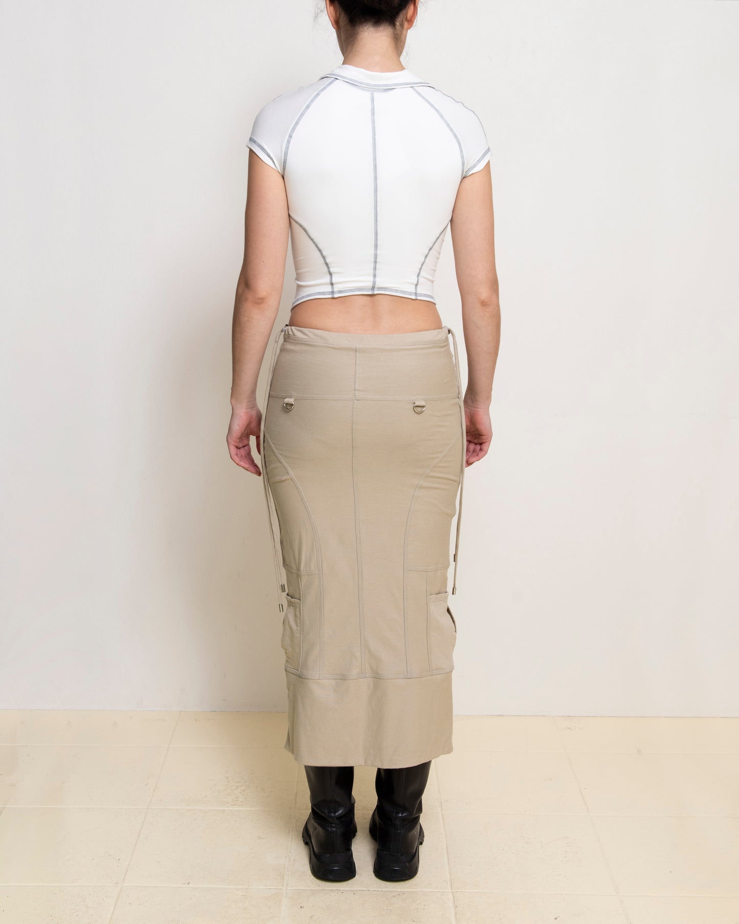 Khaki Byte Maxi Skirt