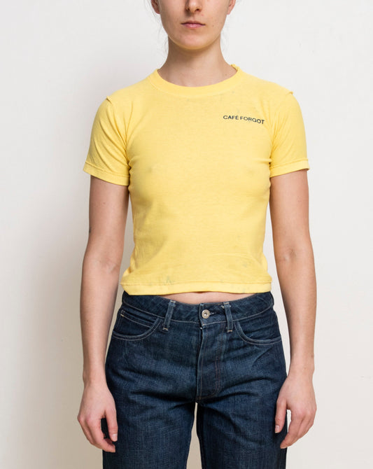Yellow CF Baby Tee with Navy Print