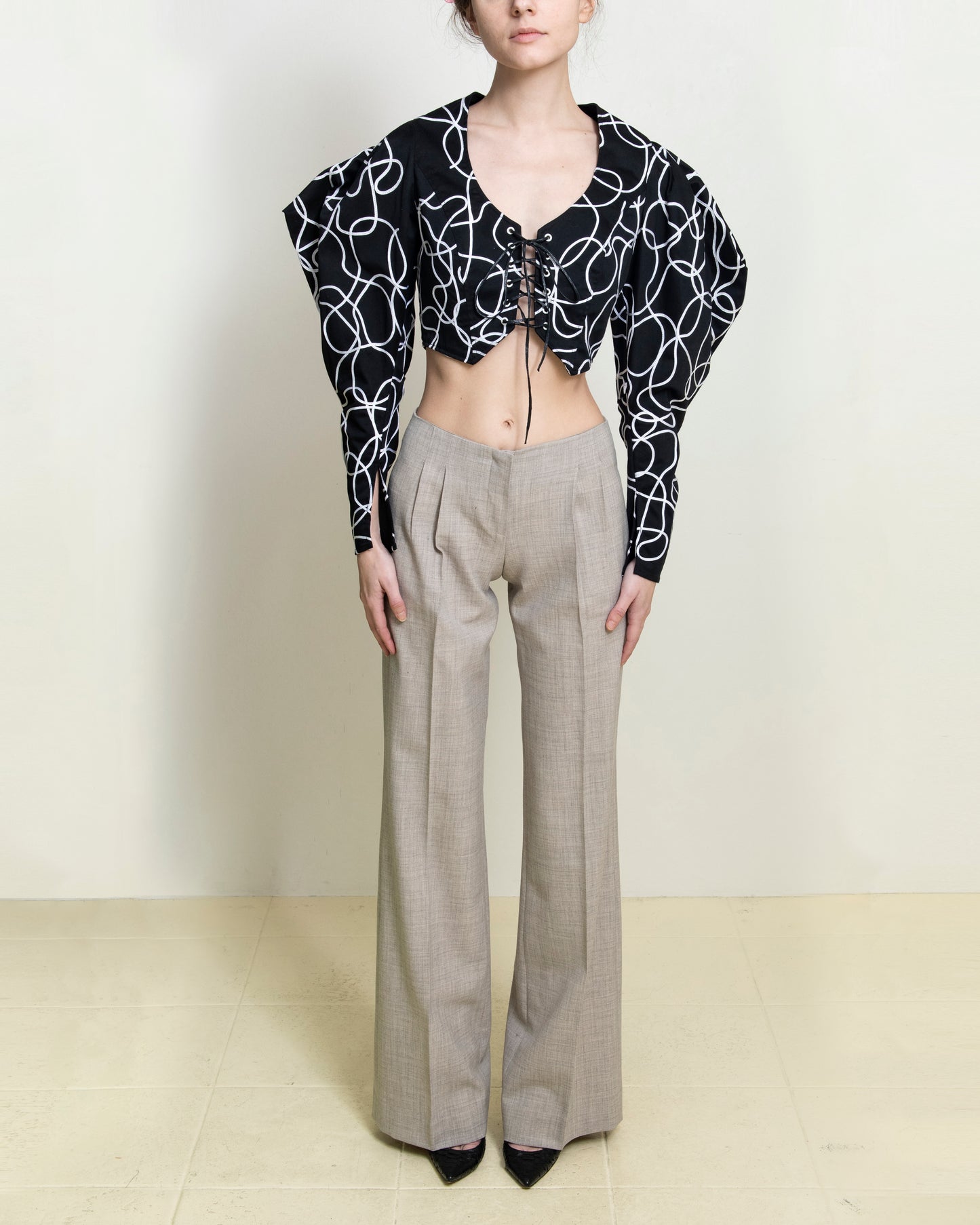 Lace Up Mutton Top