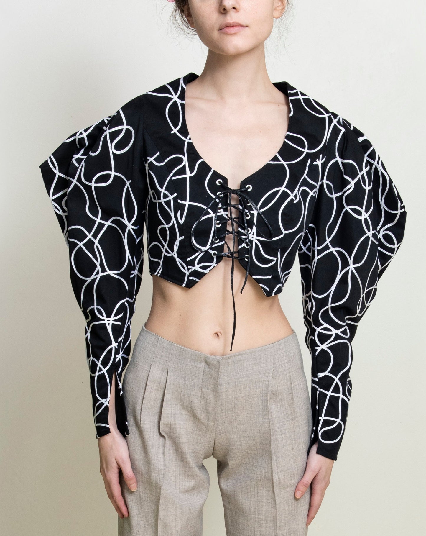 Lace Up Mutton Top
