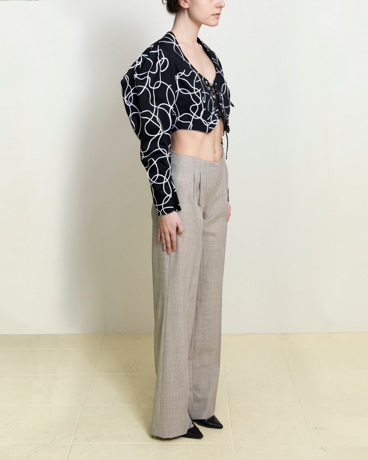Lace Up Mutton Top