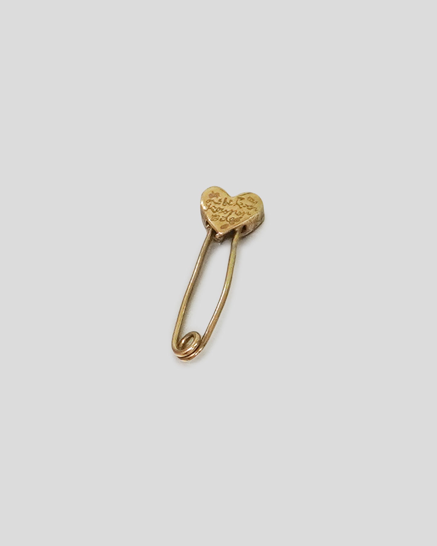 Safety Heart Pin in Gold Vermeil