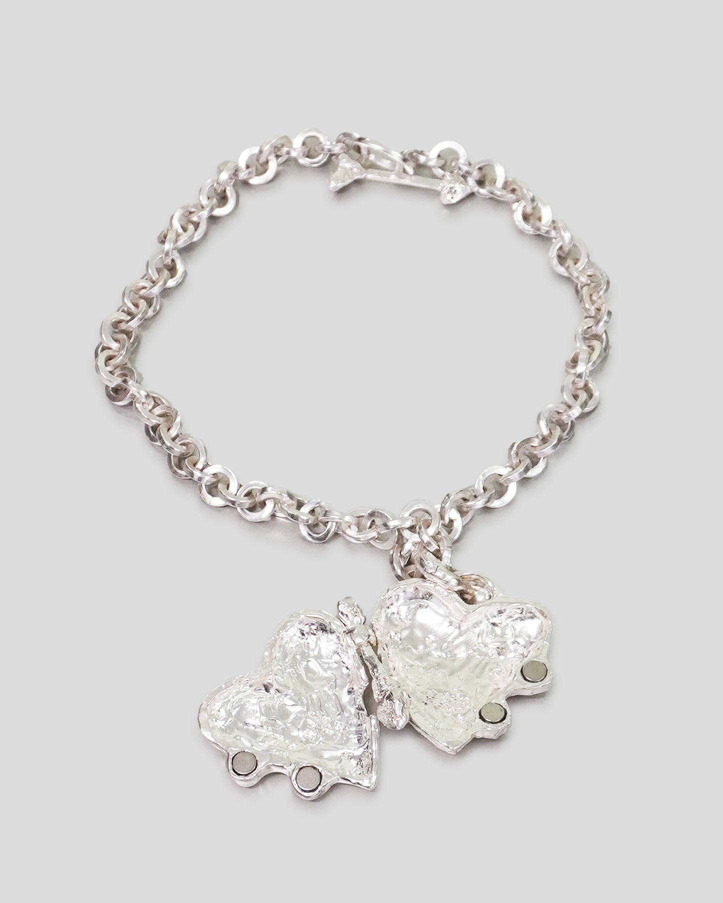 Naked Heart Locket on Chainmaille