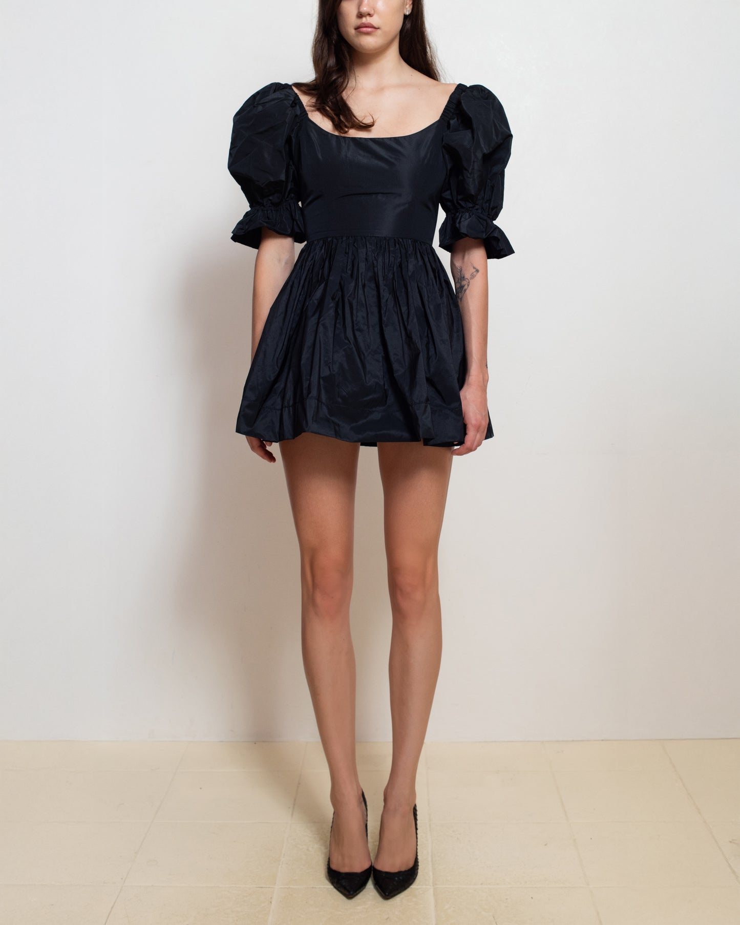 Zepherina Party Dress in Black Silk