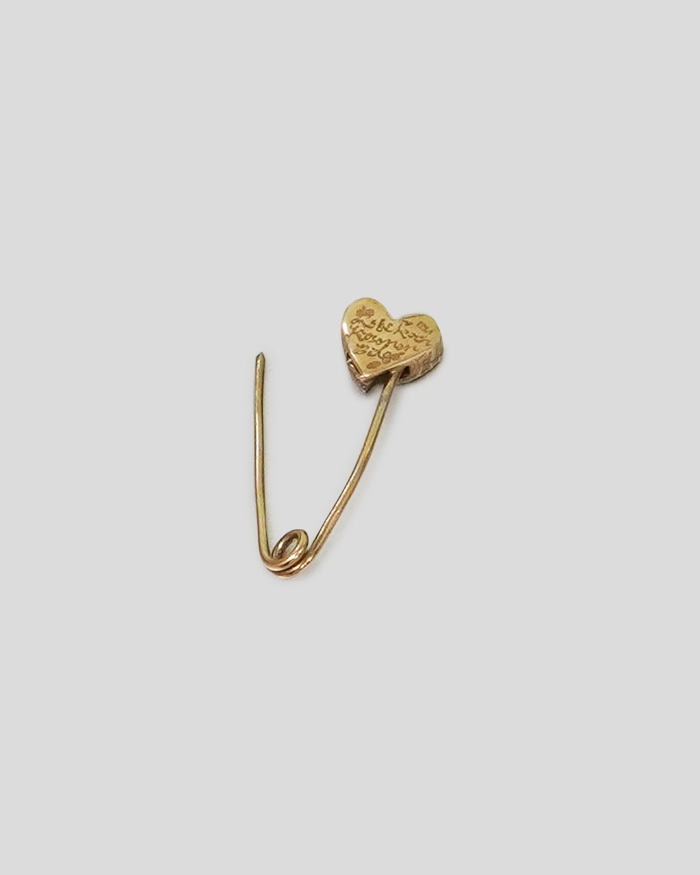 Safety Heart Pin in Gold Vermeil