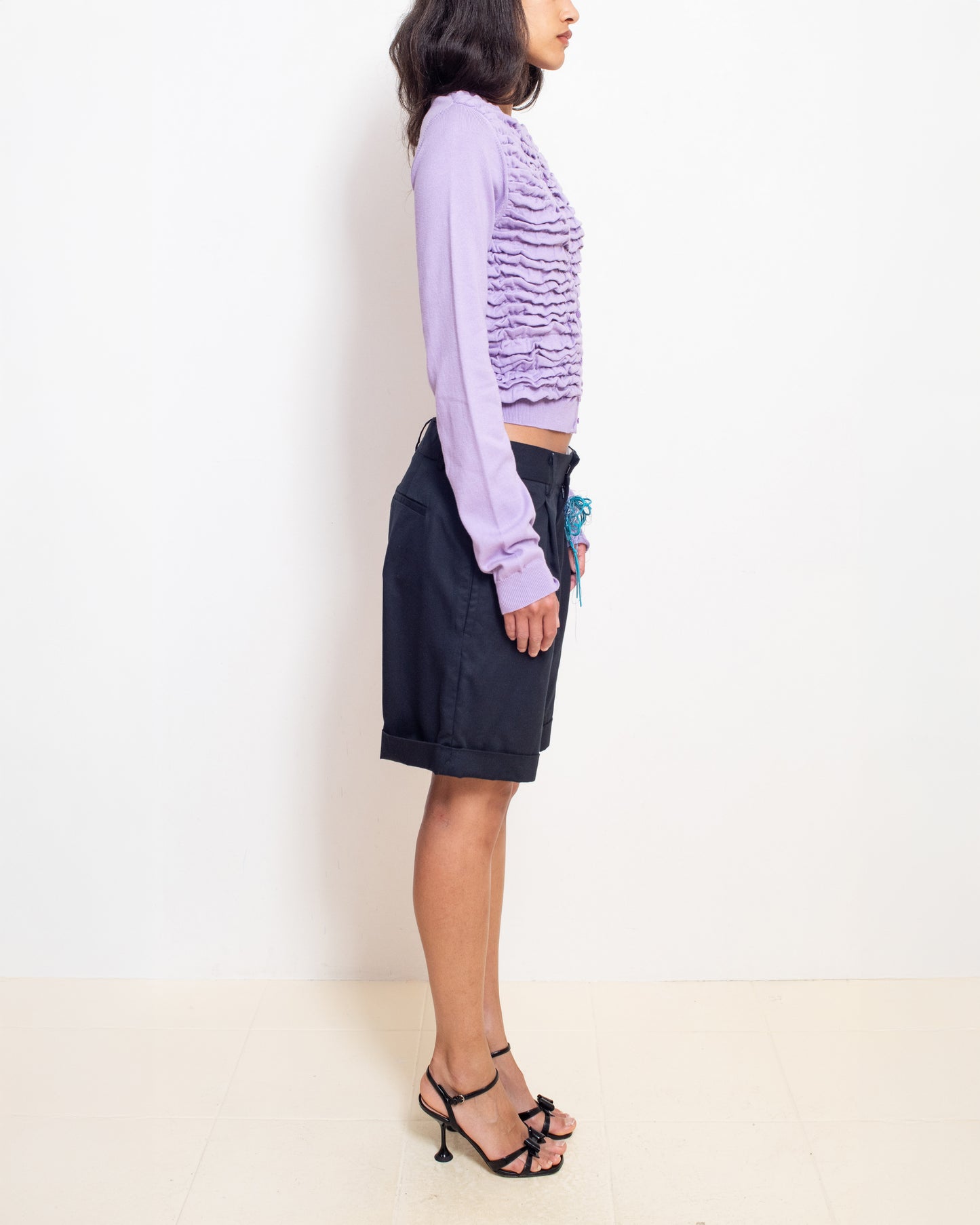 Button-Up Cardigan in Bouganville