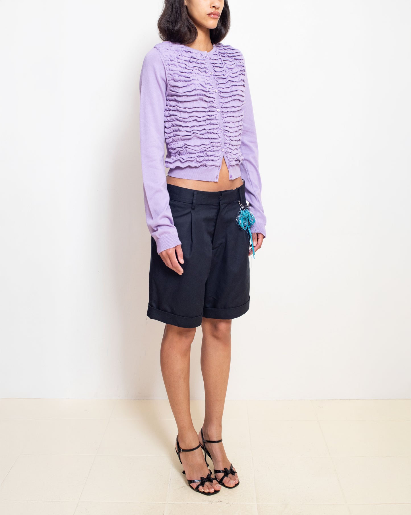 Button-Up Cardigan in Bouganville