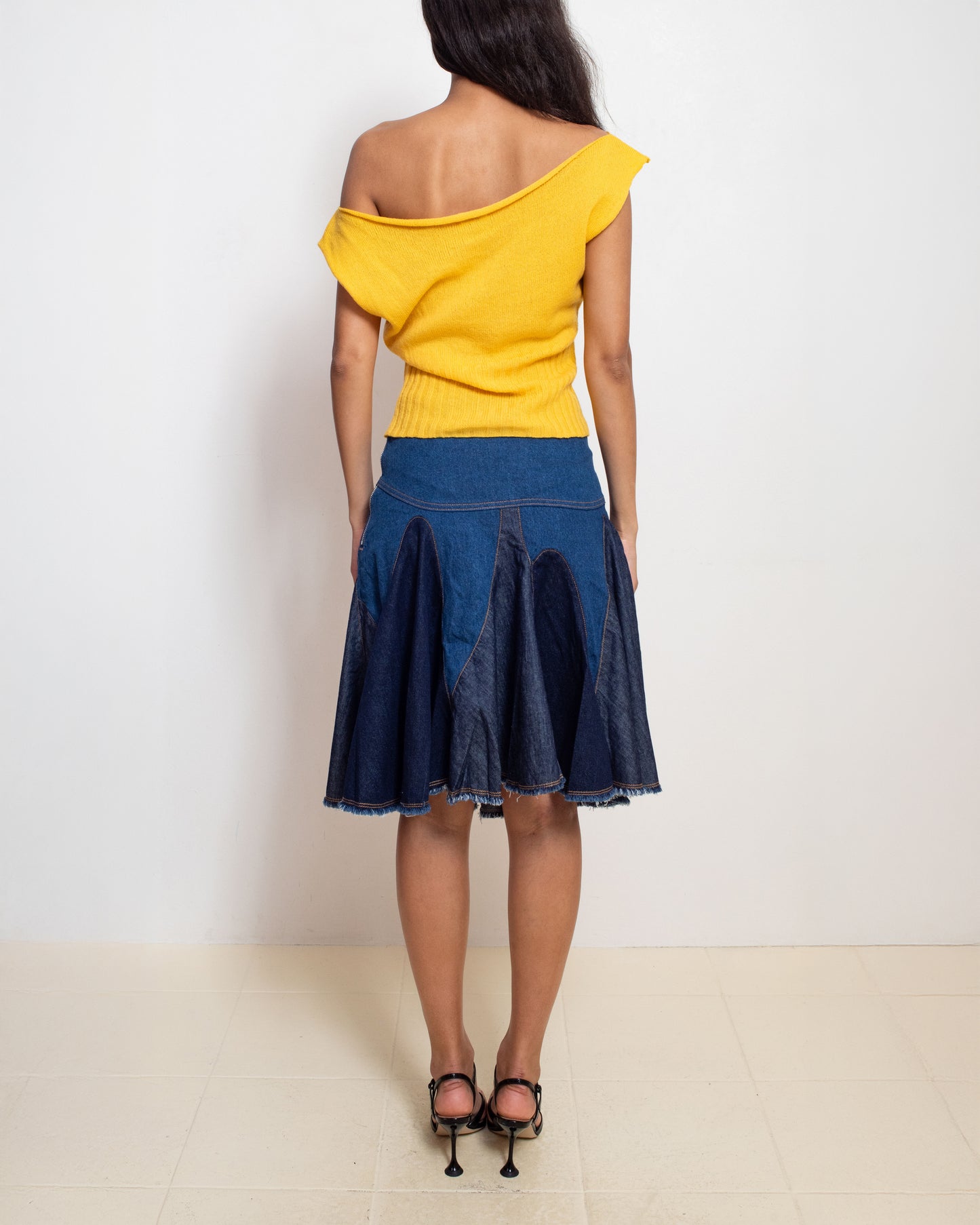Knitted Ribwaist Tank in Yellow