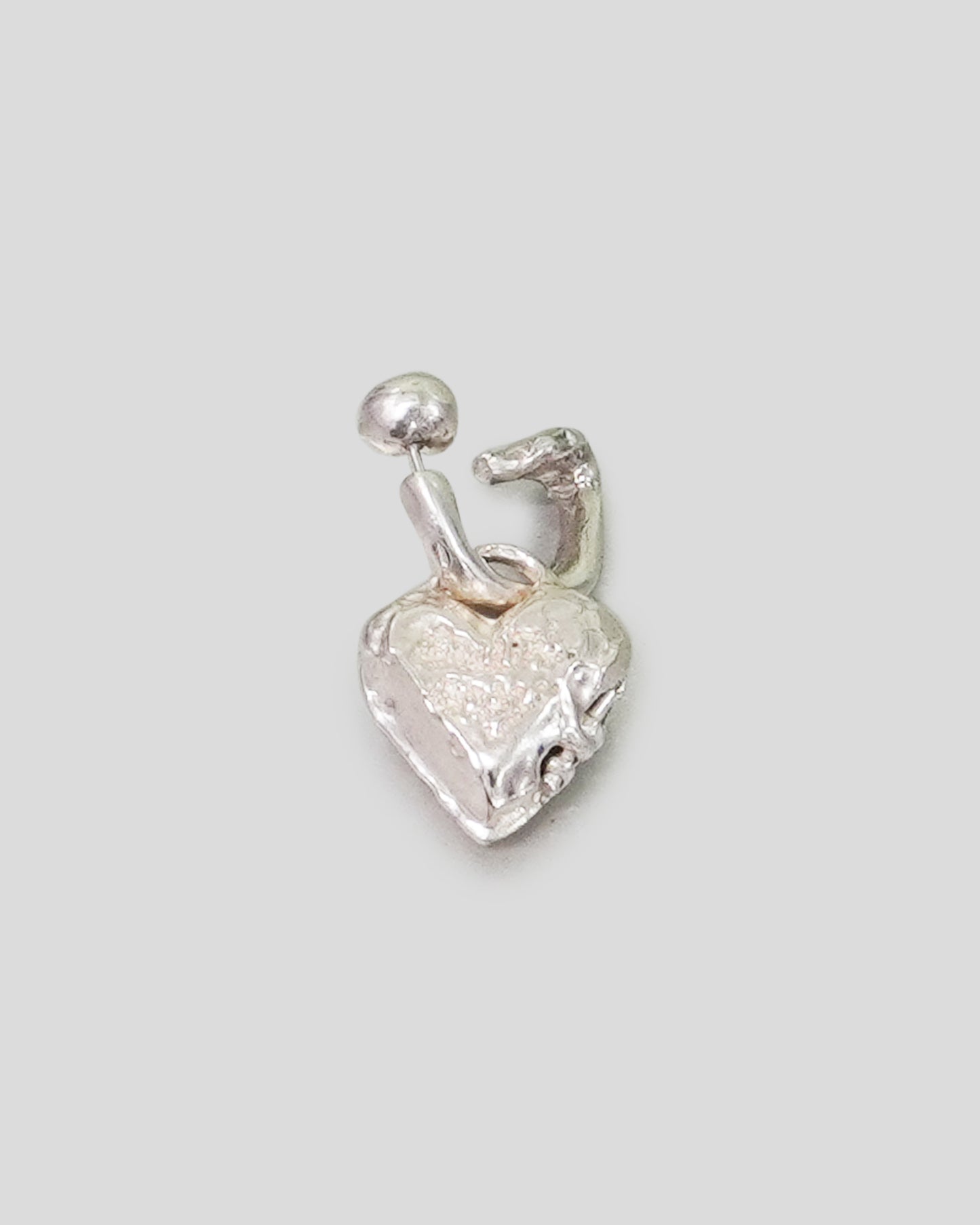 Curdled Screw Earring With Small Locket