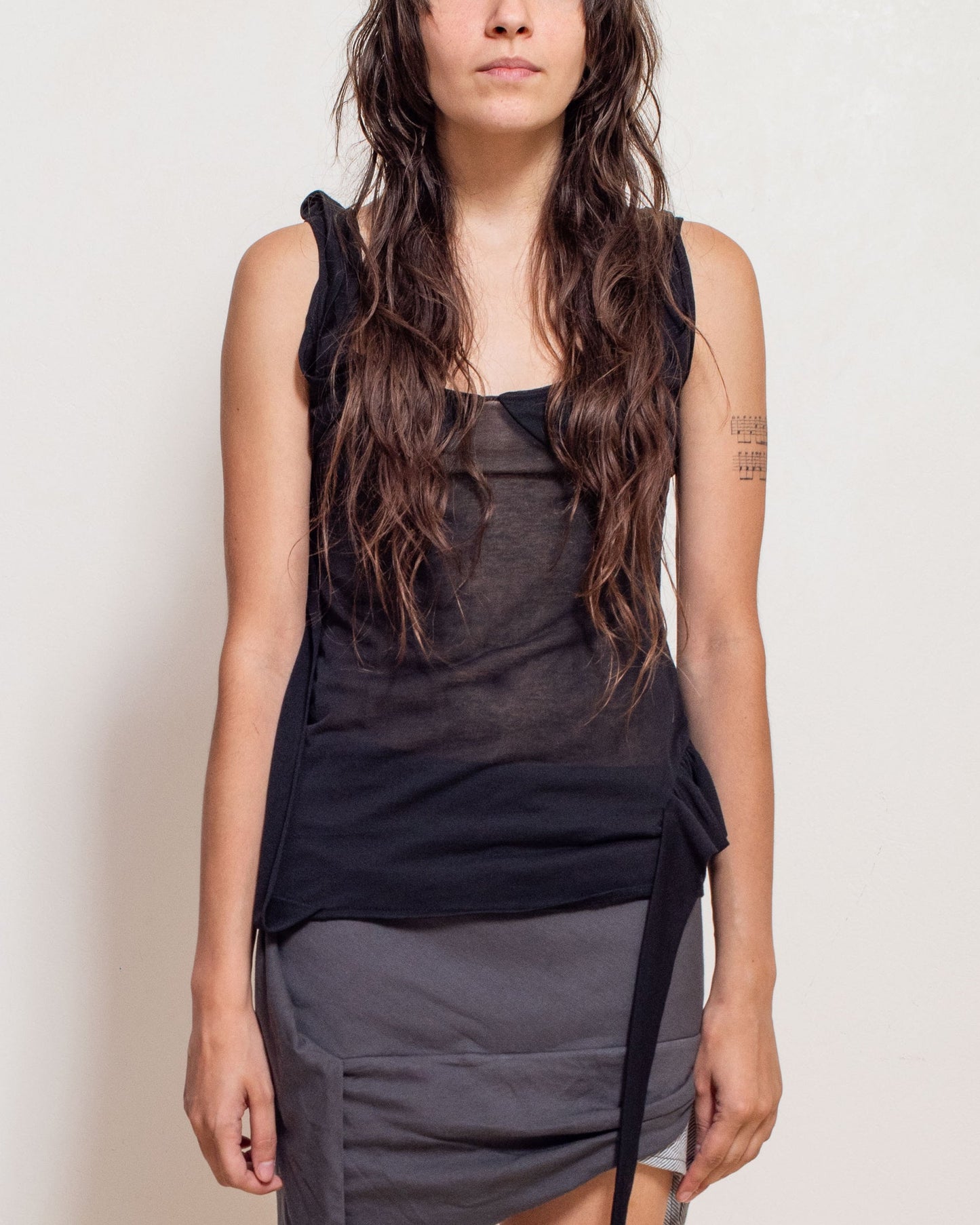 Aphora Sheer Black Top