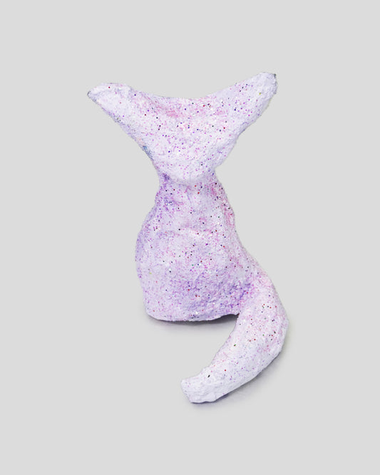 Large Lavender Glitter Cat