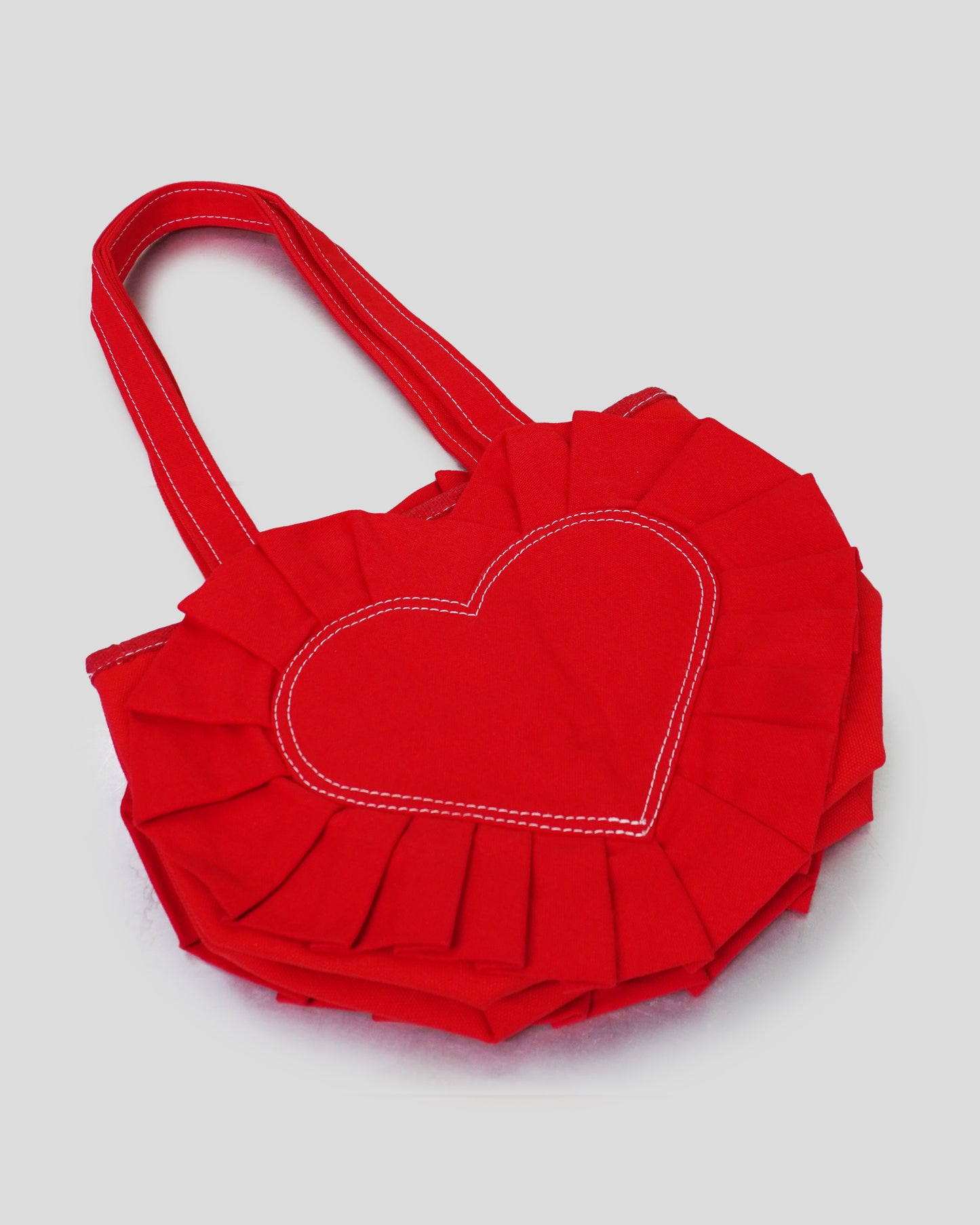 Red Heart Ruffle Tote