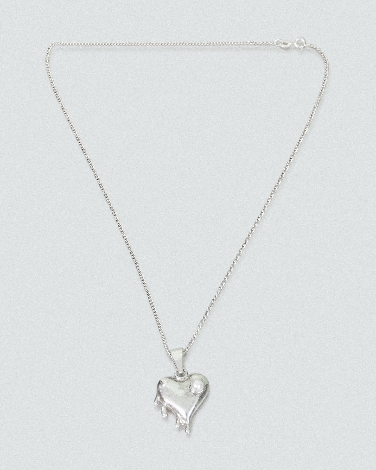 Horny Heart Chain Necklace in Silver