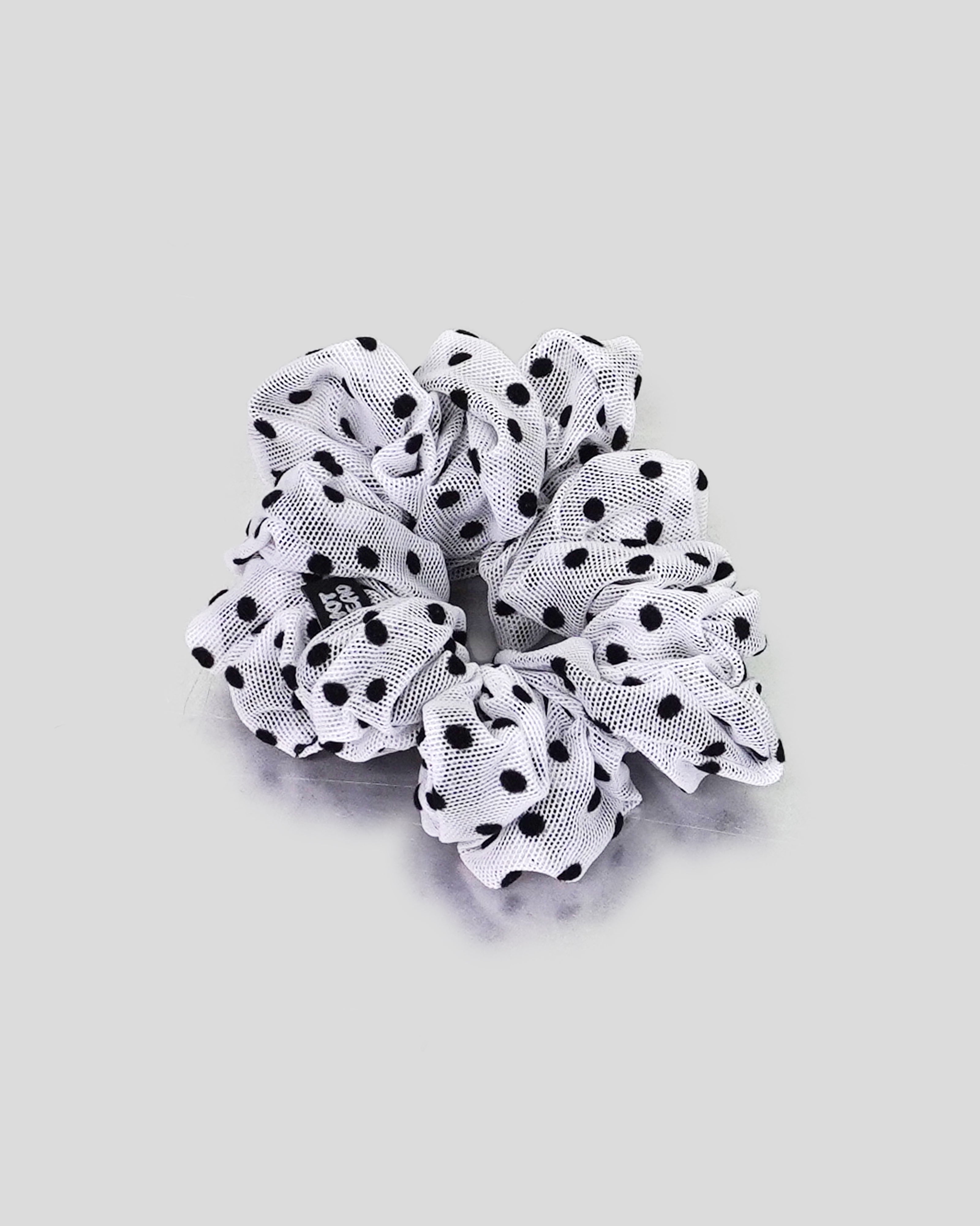 B&W Polka Dot Scrap Scrunchie