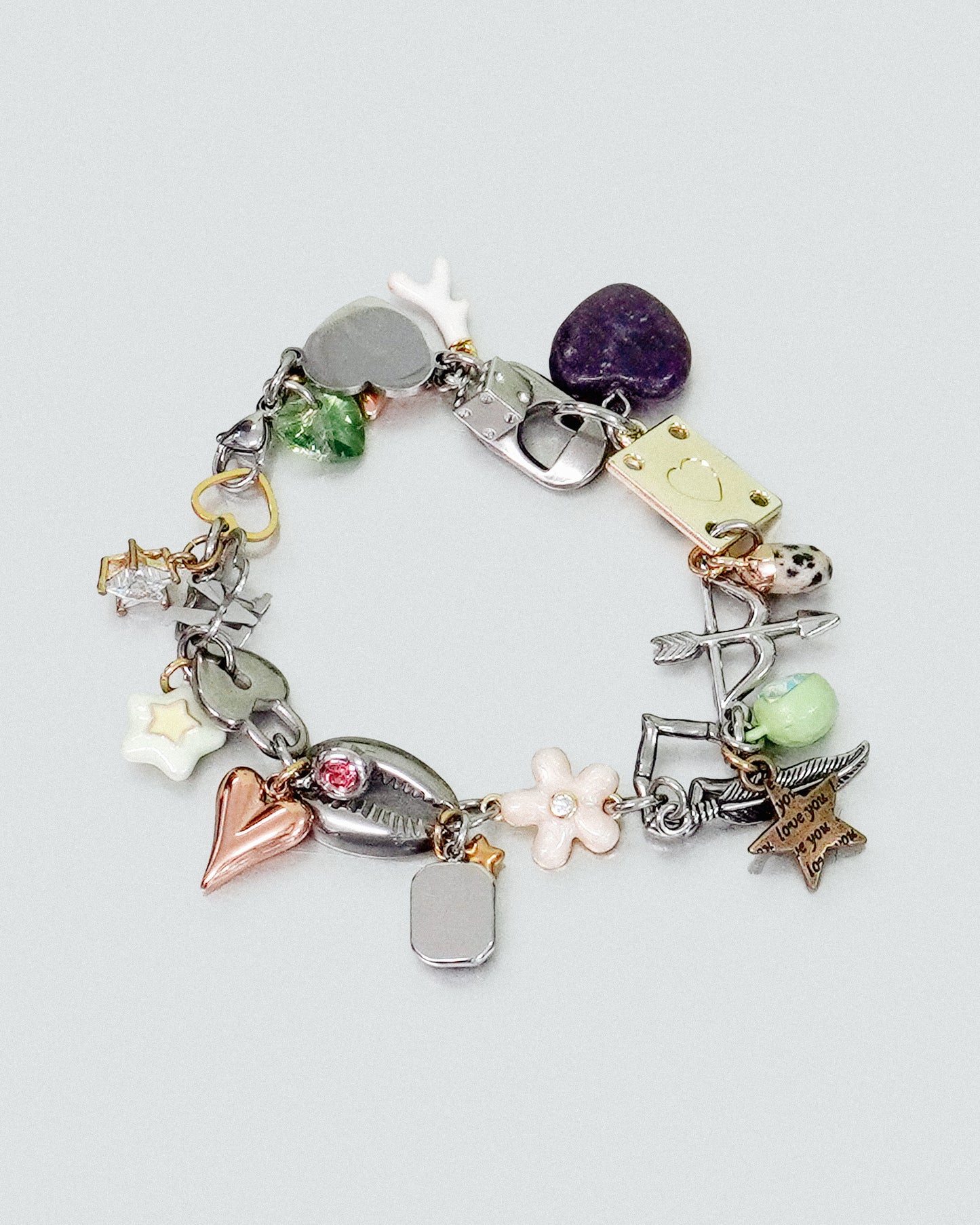 Purple Love Tiny Charm Bracelet