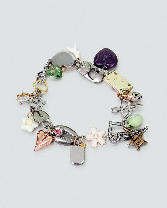 Purple Love Tiny Charm Bracelet