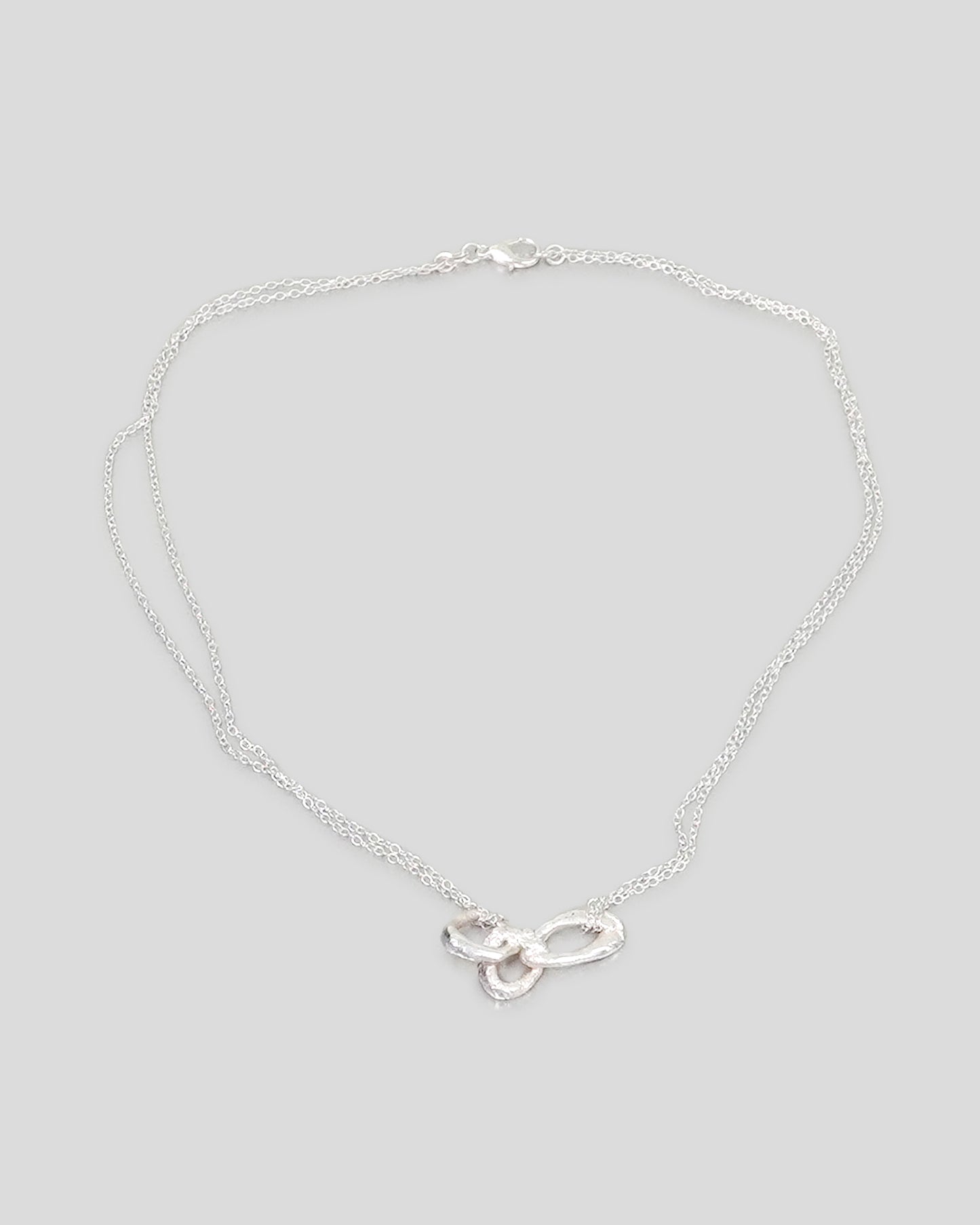 Three Silver Loops Necklace