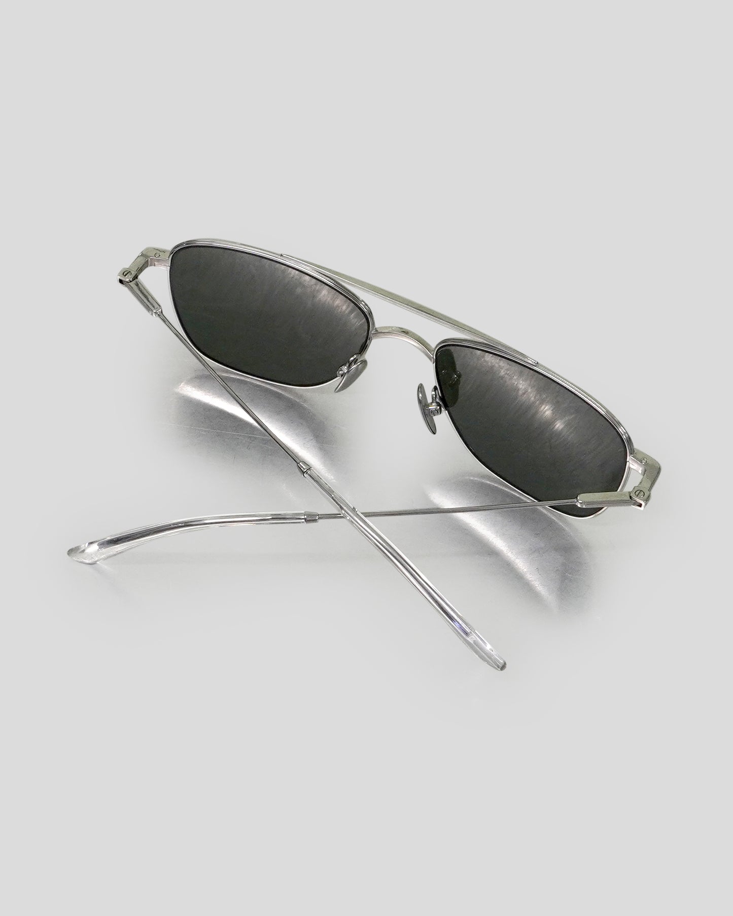 The Malone with Silver Frame and Green Lens