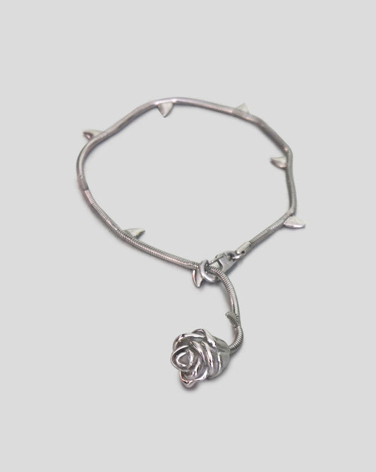 Silver Rosebud Necklace