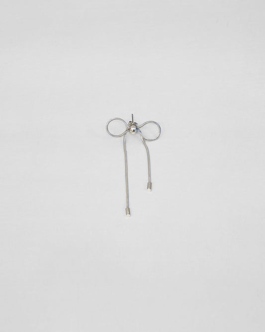 Pair of Silver Bow Earrings