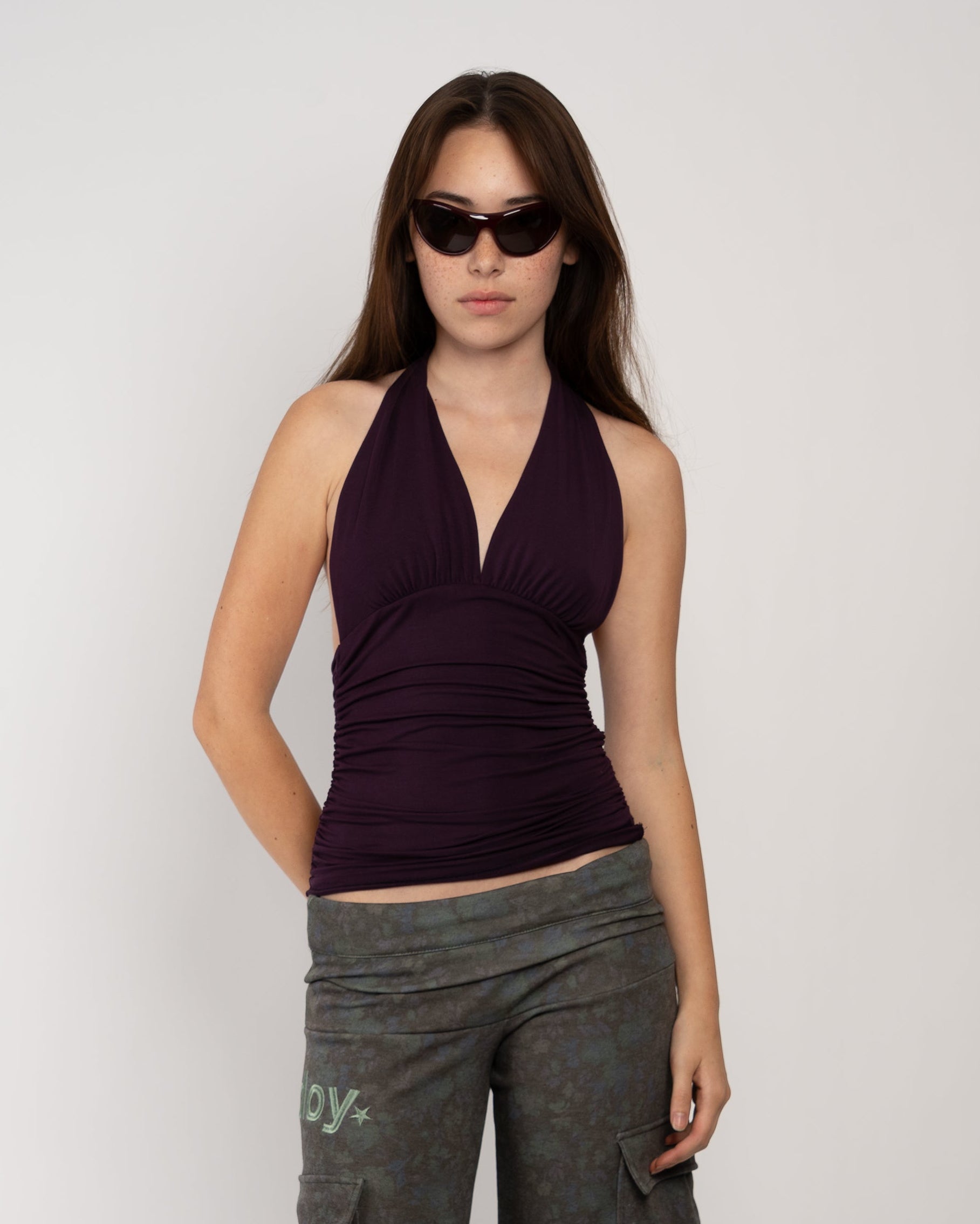 Plum Halter Top