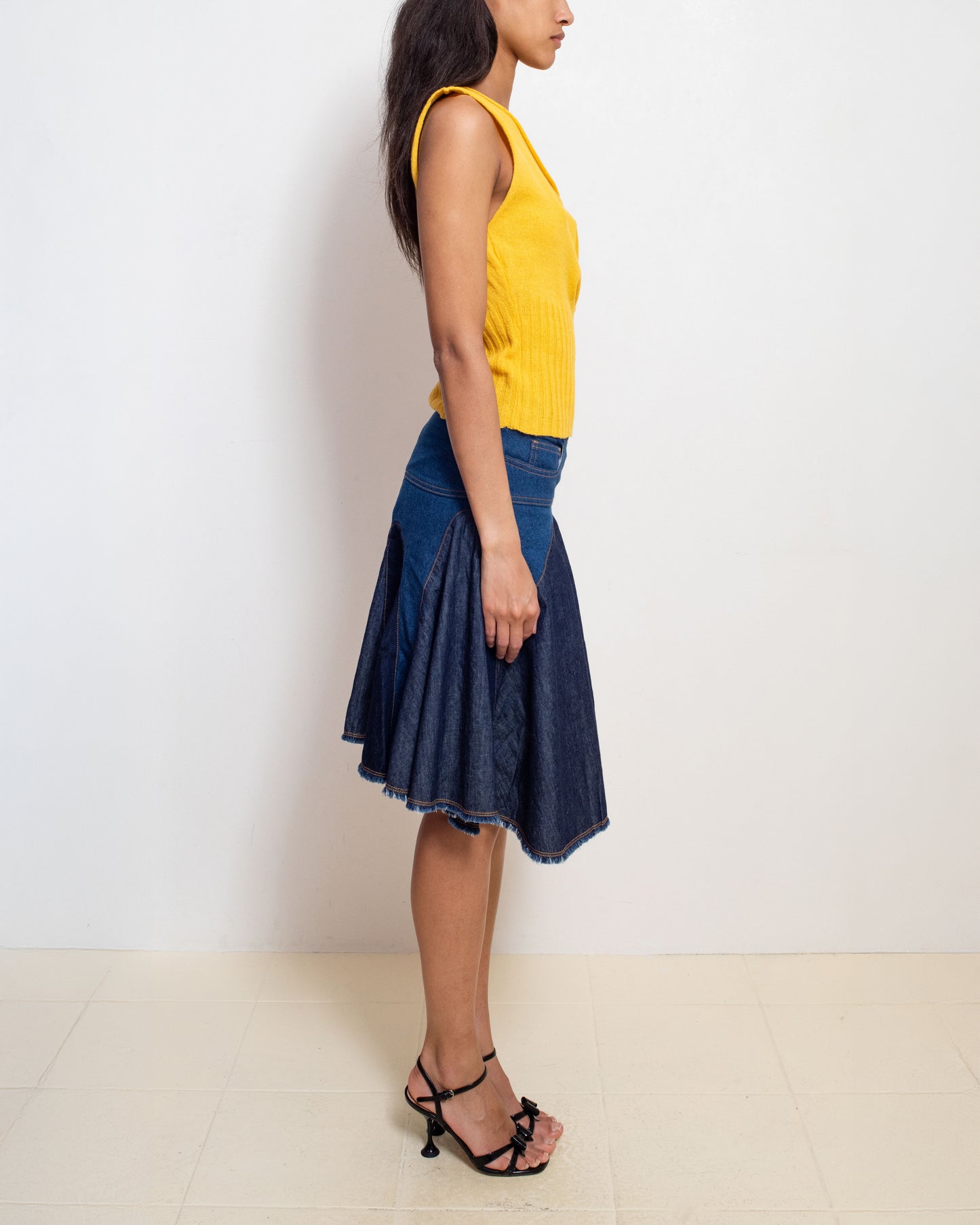 Knitted Ribwaist Tank in Yellow