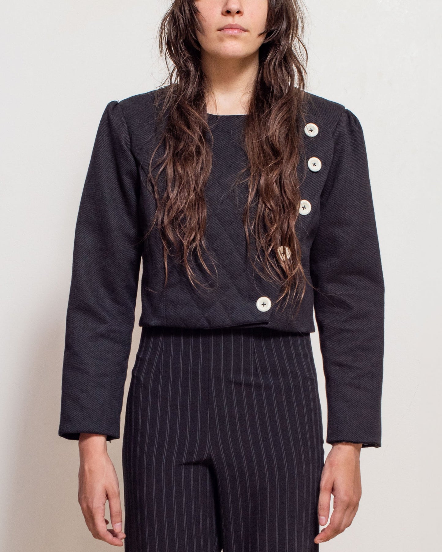 Black Asymmetrical Quilted Jacket