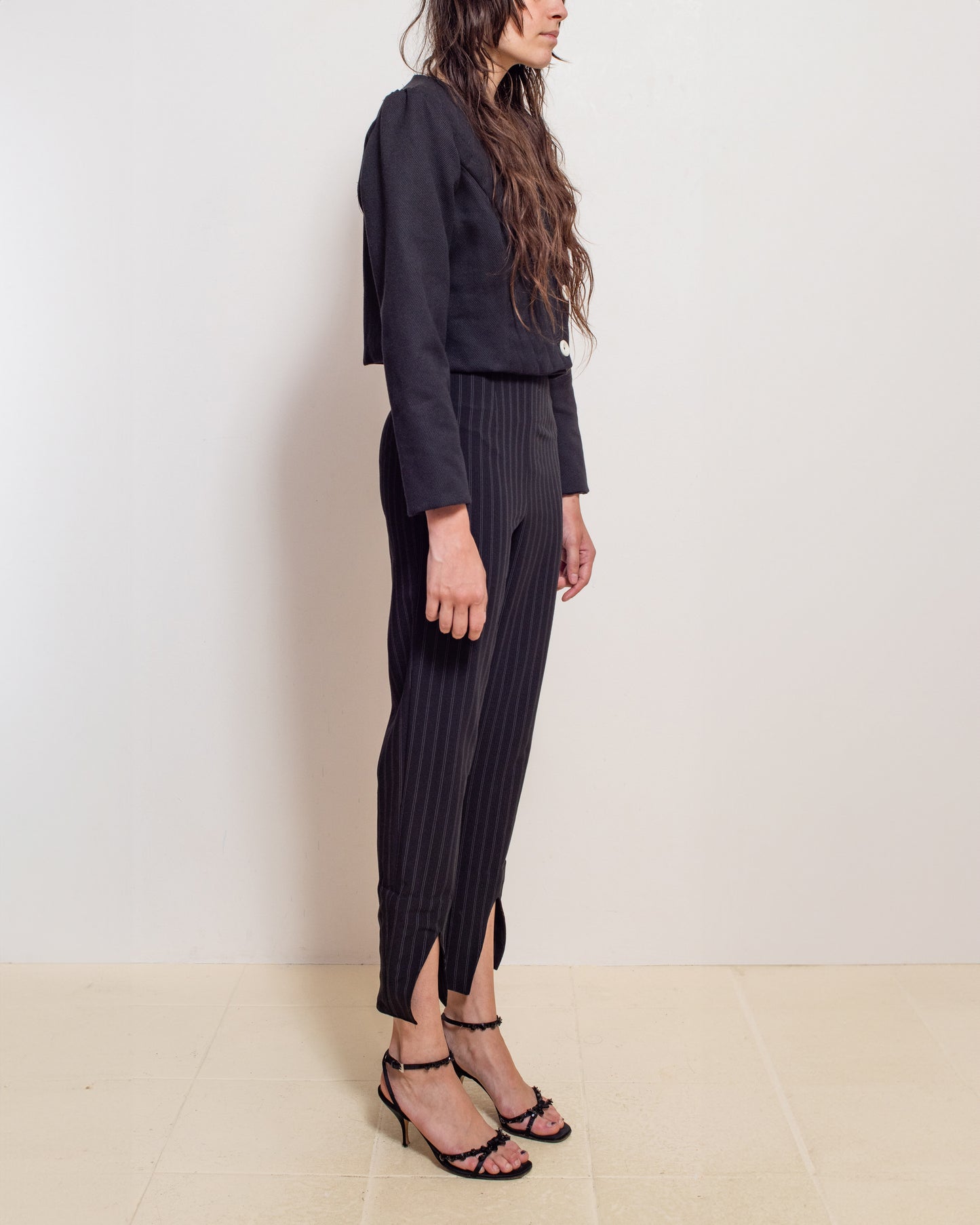 Black Asymmetrical Quilted Jacket