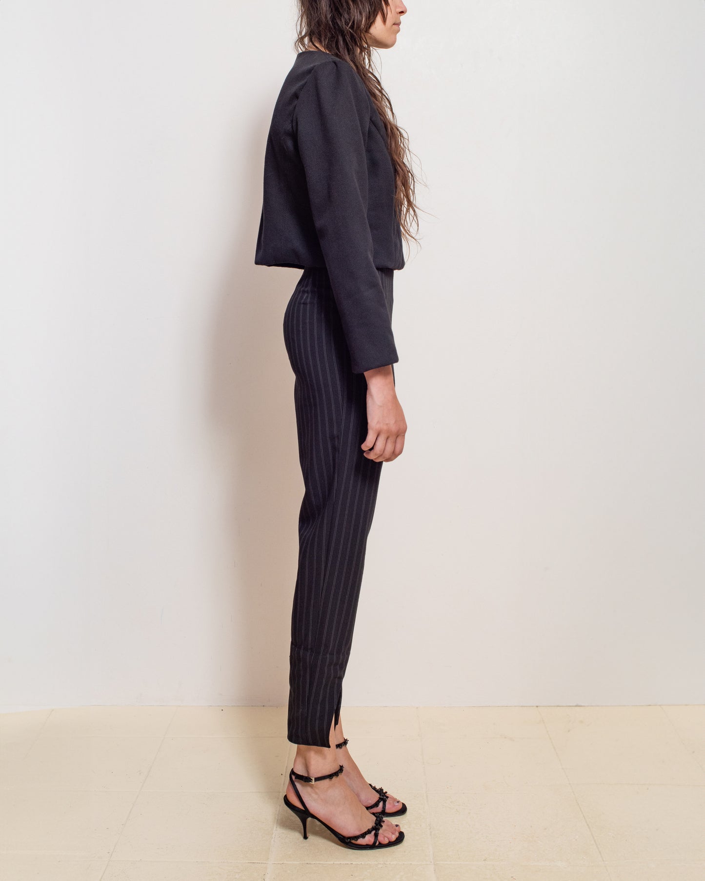 Black Asymmetrical Quilted Jacket
