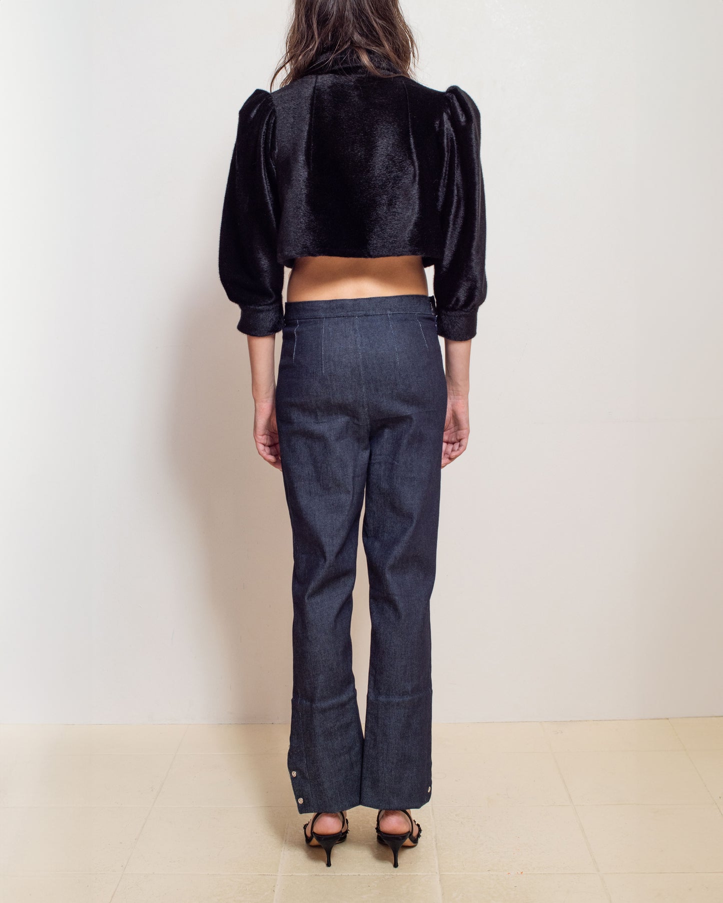 Laced Denim Capris