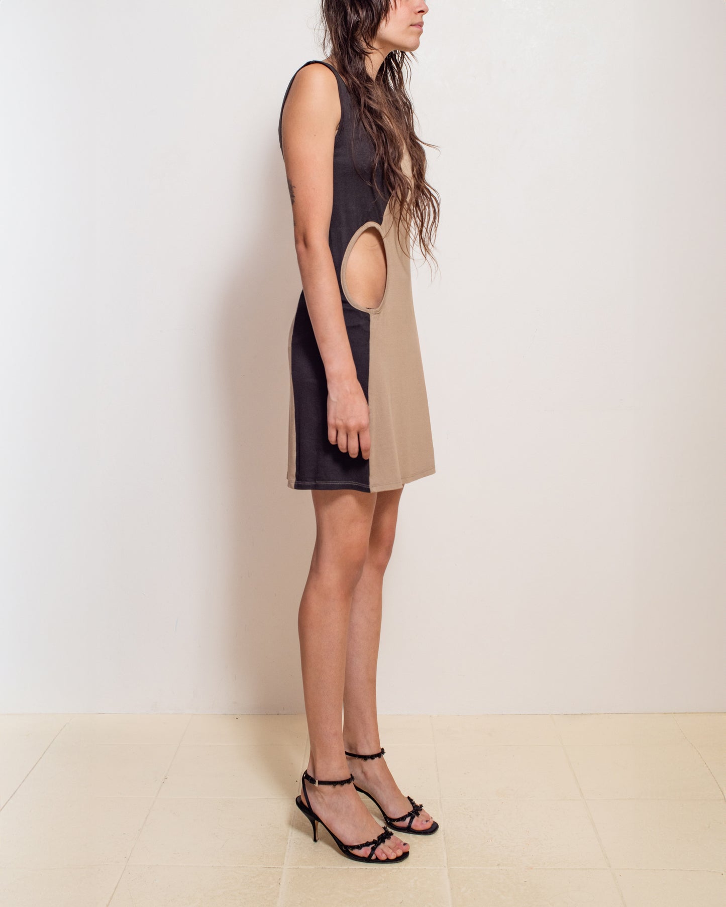 Brown Combo Fever Mini Dress