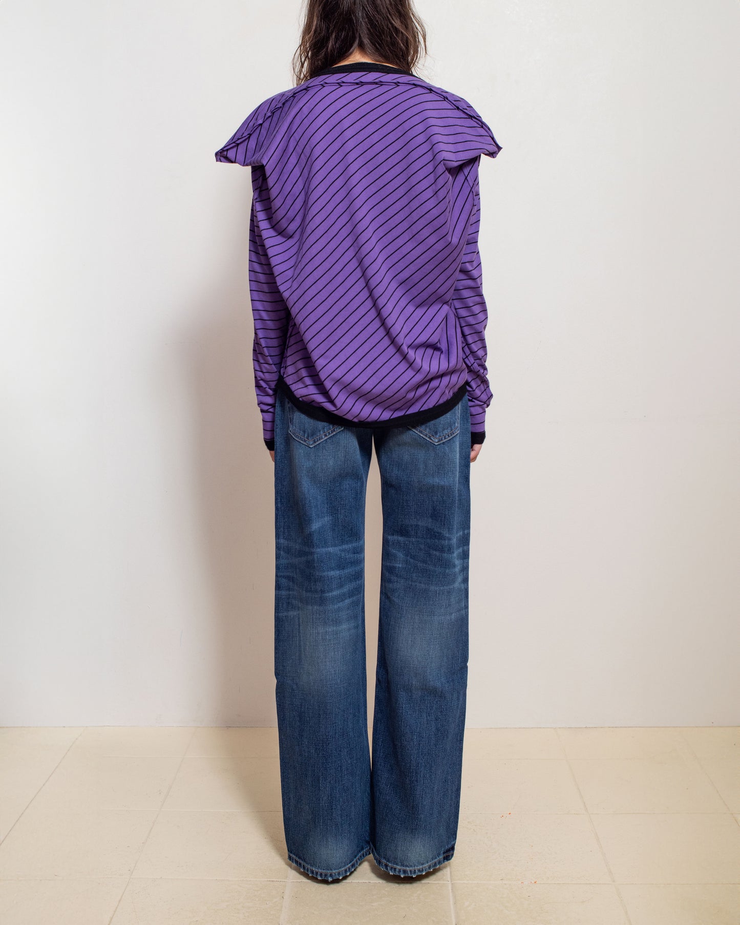 Purple Stripe Square Back Top