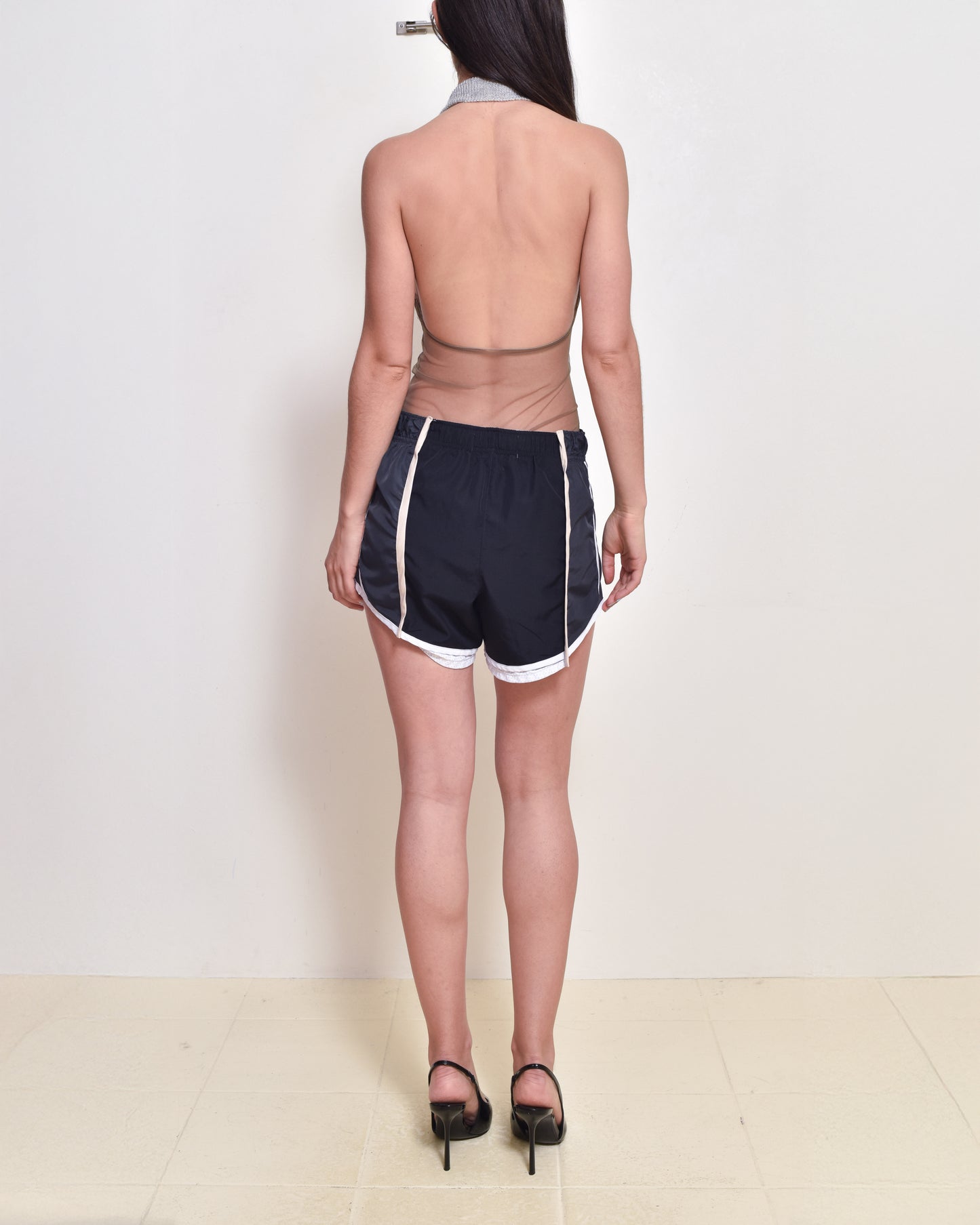 Blue + Grey Mini Split Short