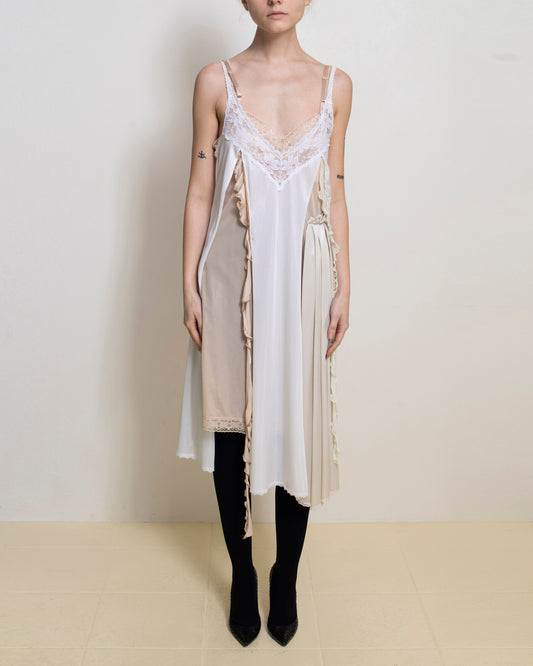 Nude + Pearl Midi Angel Dress