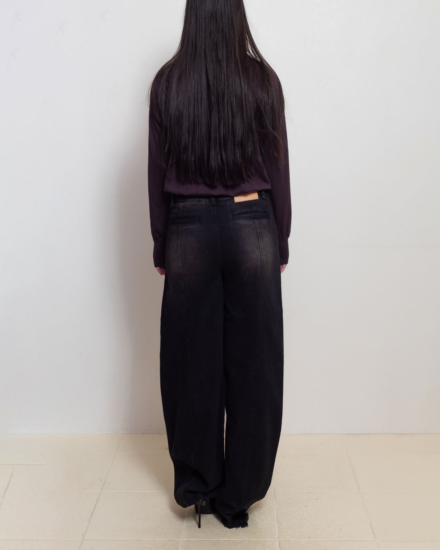 E RT N°40 Havana Merino Tapered V-Neck